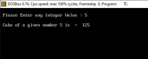 Online C Compiler, C Program to calculate Cube of a Number